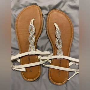 White sparkly sandals